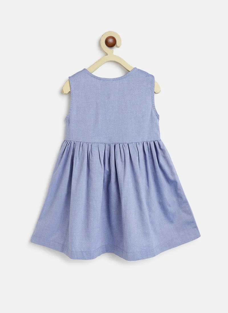 Nautinati periwinkle Girls' 100% Cotton Unicorn, Cloud, Star Applique Fit & Flare Dress for Women | Best Price UAE